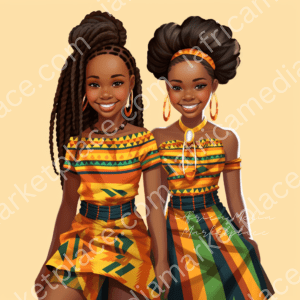 African African Twins Clip Art